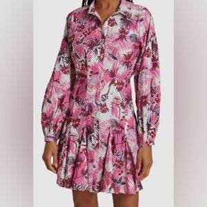 Chufy Pink Ushi Floral Shirtdress Dress Organic Cotton (D8)